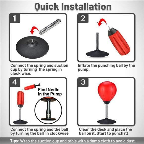 Desktop Punching Bag Gag Gifts for him - Stress Buster Relief Free Standing Desk - Picture 7 of 7